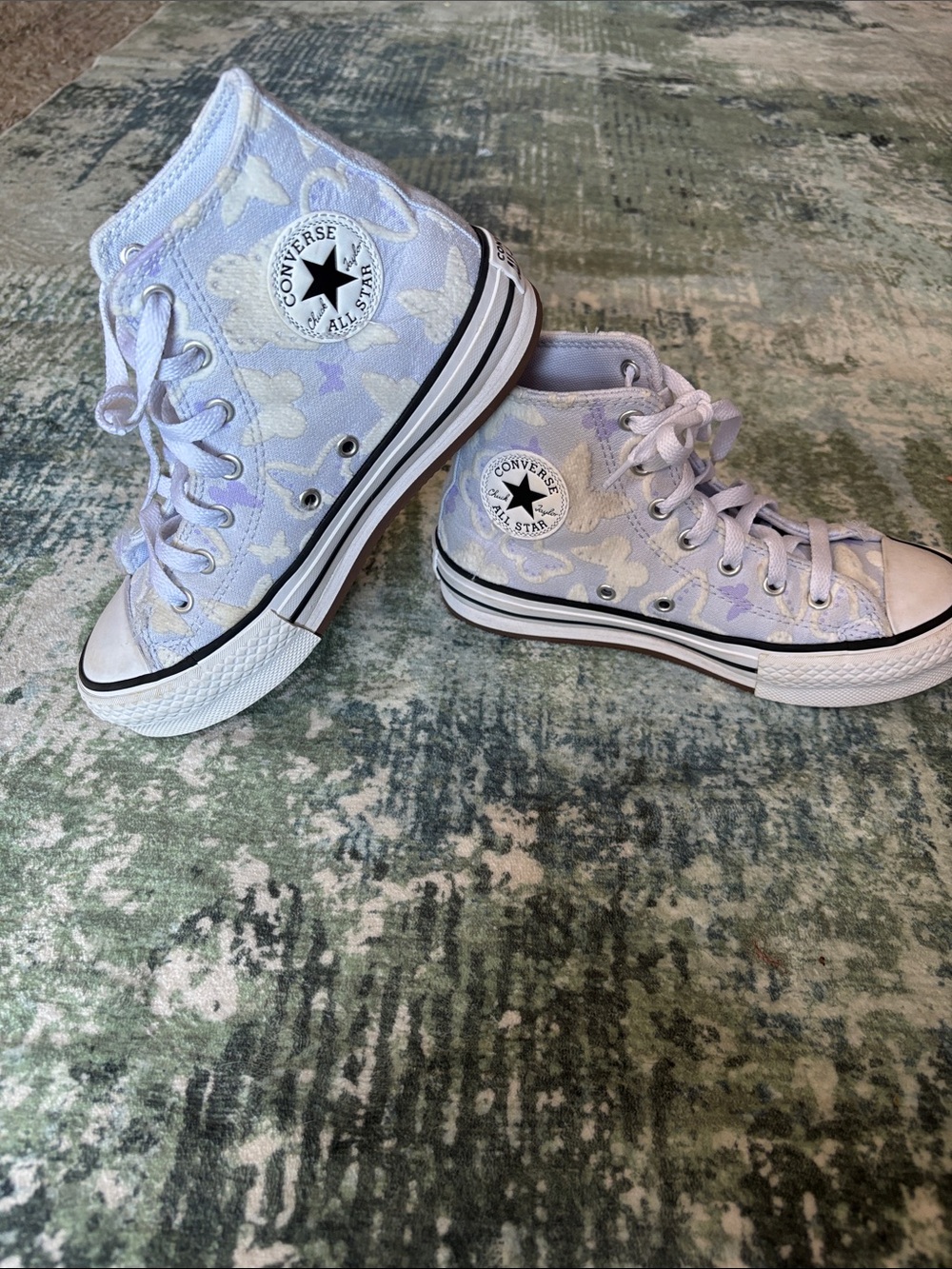 Converse High Top Sneakers - Light Lavender Floral